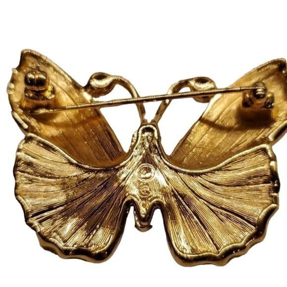 Vintage Swarovski Butterfly Pin Brooch Jewelry Sustainable Gift - Picture 2 of 2